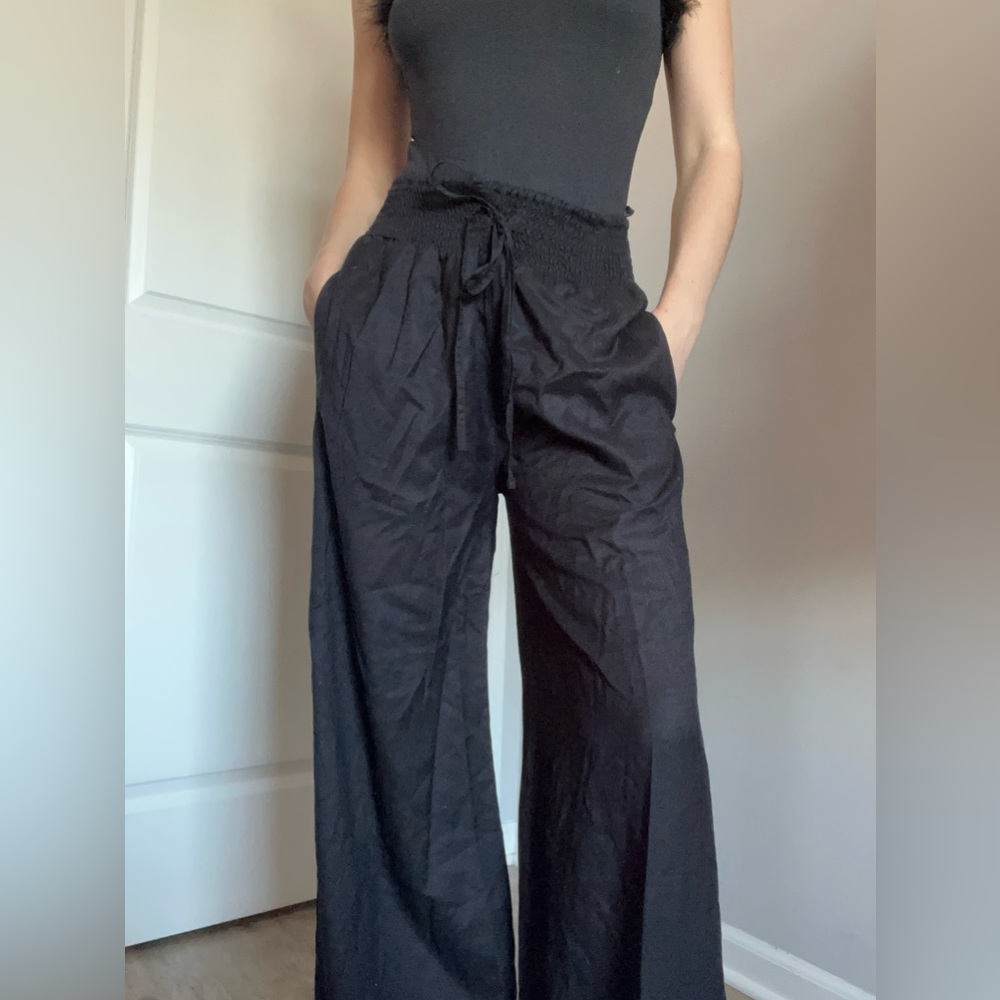 Nation AK Outfitters Black Wide Lace Leg Pants